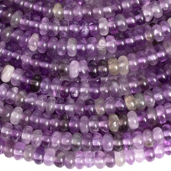 Ametyst kor�lky 4x2mm �zk� rondelky p�l���ra