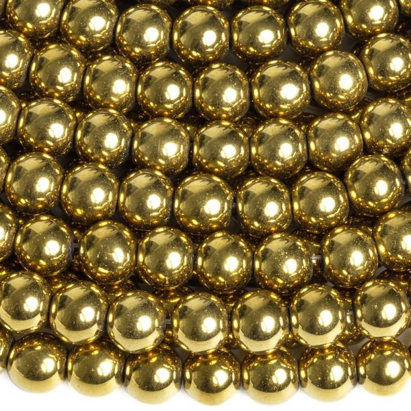 Hematit kor�lky 8mm sv�tl� zlat� ���ra