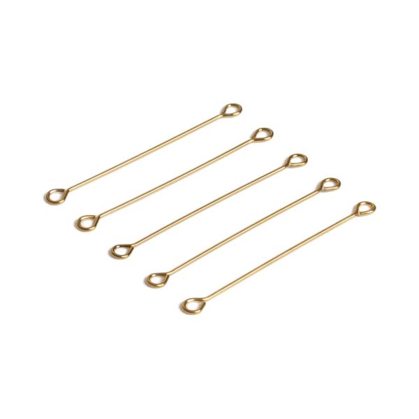 Ihla ketlovacia nerez oboustrann� (Ion Plating) 36mm zlat� 5 ks