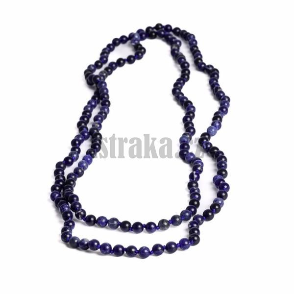 Nhrdelnk uzlkovan 6mm sodalit AA kvalita (130cm)