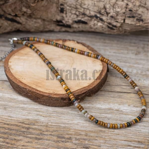 Nhrdelnk choker rondelky 4x2mm jaspis ocensk