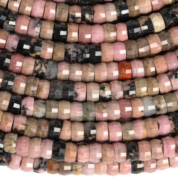 Rodonit mix barev kor�lky 4x2,5mm heishi brou�en� p�l���ra