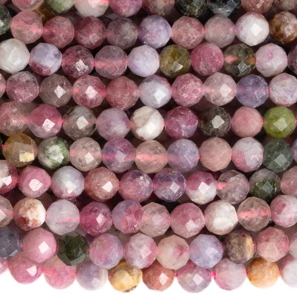 Turmal�n mix barev kor�lky 4mm brou�en� ���ra