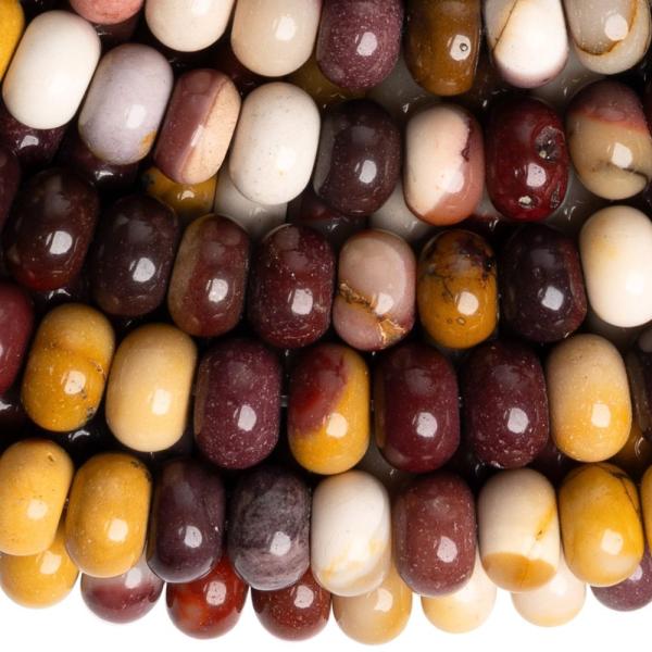 Jaspis mookait kor�lky 6x8mm tu�n� rondelky p�l���ra