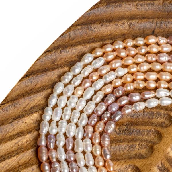 Perly ���n� kor�lky 3,5x4,5mm podlouhl� mix barev ���ra