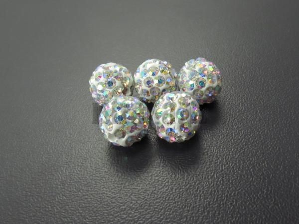 Shamballa korlek 10mm crystal AB 5ks