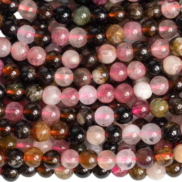 Turmal�n kor�lky 4mm mix barev p�l���ra - mix velikost�