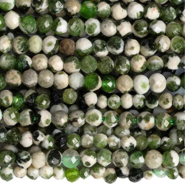 Diopsid kor�lky 2,5mm brou�en� zelenob�l� ���ra