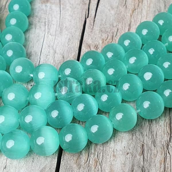 Koi oi korlky 8mm svtl zelentyrkysov ra