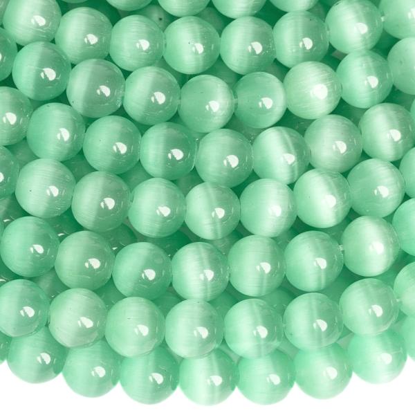 Ko�i�� o�i kor�lky 8mm sv�tl� zelen�tyrkysov� ���ra