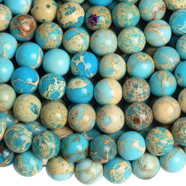 Jaspis regalit kor�lky 8,5mm tmav� tyrkysov� ���ra