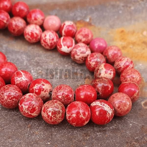 Jaspis regalit korlky 8mm erven ra