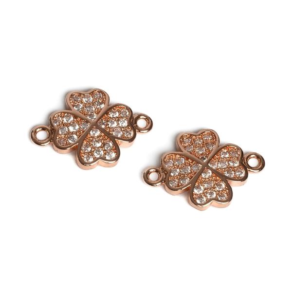 �ty�l�stek mezid�l r��ov� zlato s b�l�mi zirkony