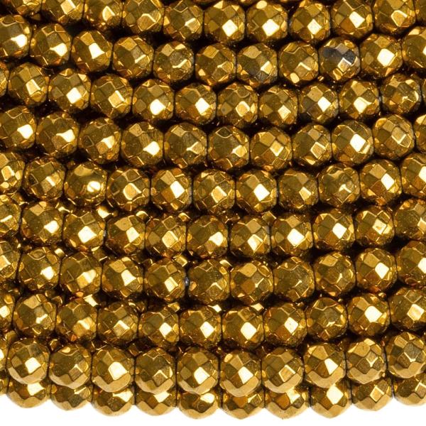 Hematit kor�lky 3mm zlat� brou�en� ���ra