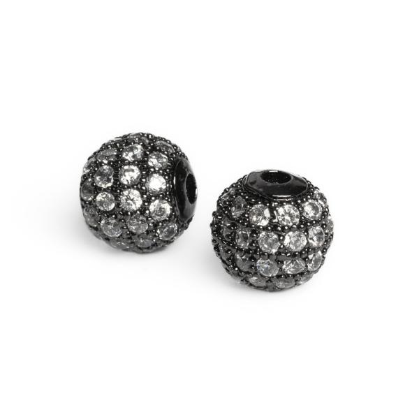 Kor�lek 8mm �ern� s b�l�mi zirkony