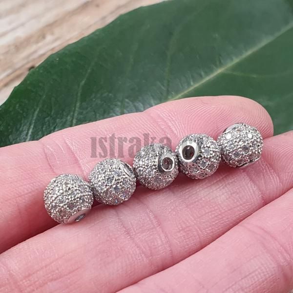Korlek 8mm stbrn s blmi zirkony