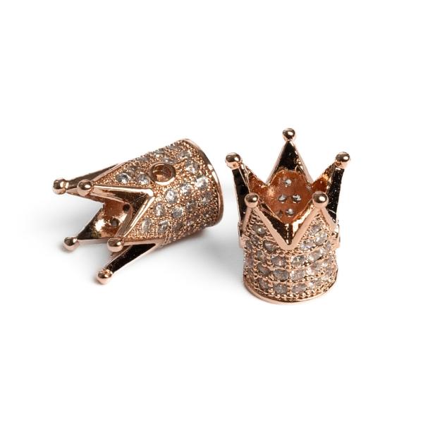 Korunka kor�lek r��ov� zlato s b�l�mi zirkony