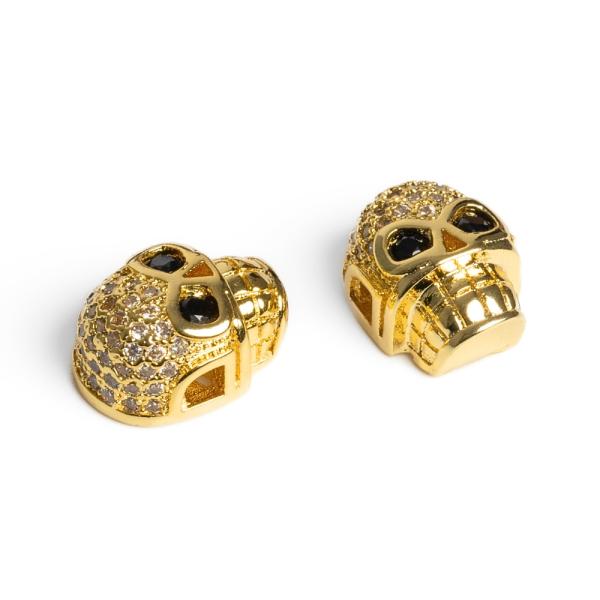 Lebka kor�lek zlat� s b�l�mi zirkony