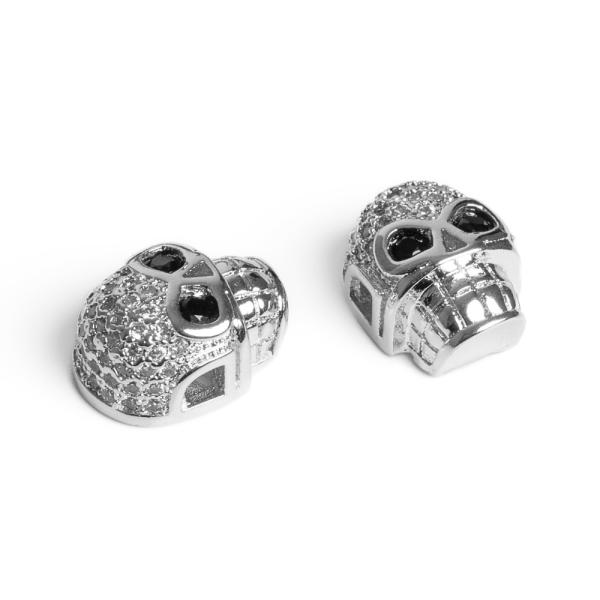 Lebka kor�lek st��brn� s b�l�mi zirkony