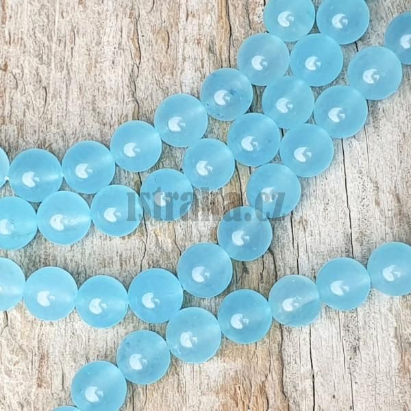 Jadeit korlky 8mm svtle modr prhledn ra