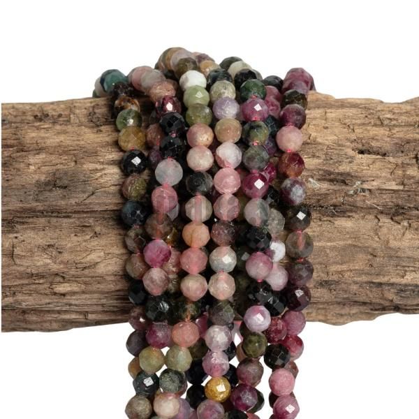 Turmaln korlky 4mm mix barev brouen plra