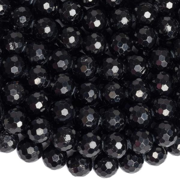 Turmal�n �ern� kor�lky 8mm brou�en� p�l���ra