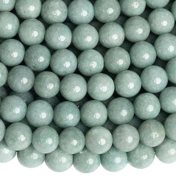 Jadeit kor�lky 8mm sv�tl� zelen� ���ra