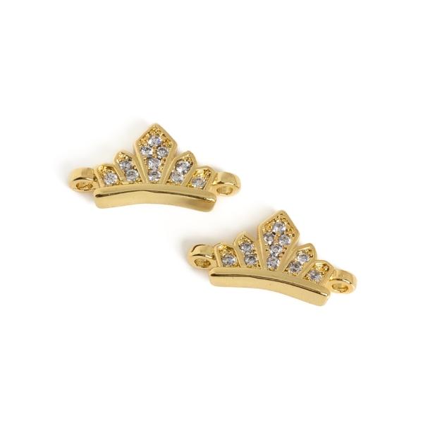 Korunka men�� mezikus zlat� s b�l�mi zirkony