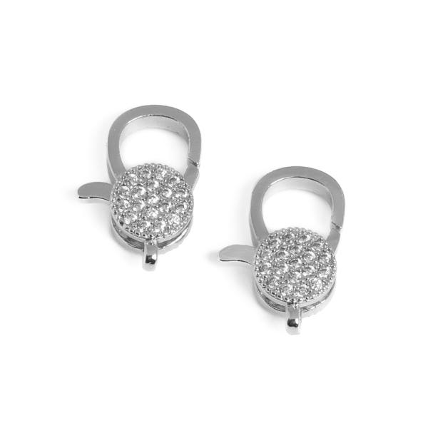 Karabina 20x13mm st��brn� s b�l�mi zirkony