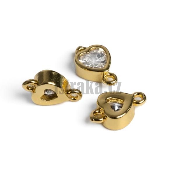 Srdce mezikus zlat s blm zirkonem