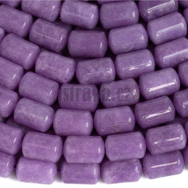 Jadeit korlky 8x12mm vleky fialov ra