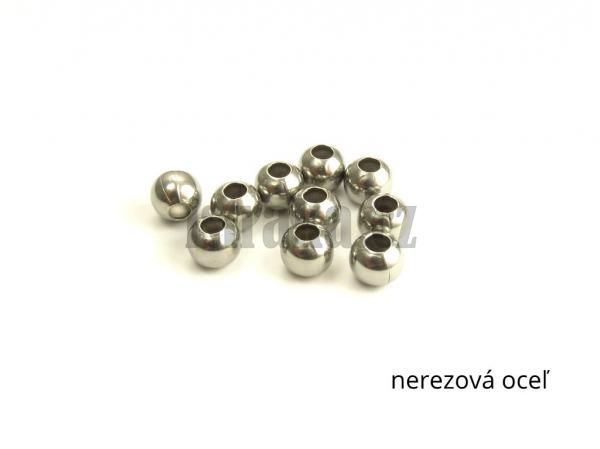 Kuliky korlky 6mm stbrn nerez 10 ks