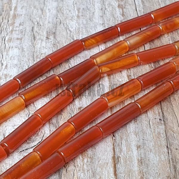 Karneol korlky 4x13mm trubiky ra