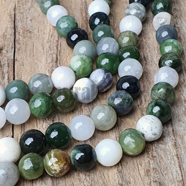 Jadeit Kanada blo-zelen korlky 8mm plra