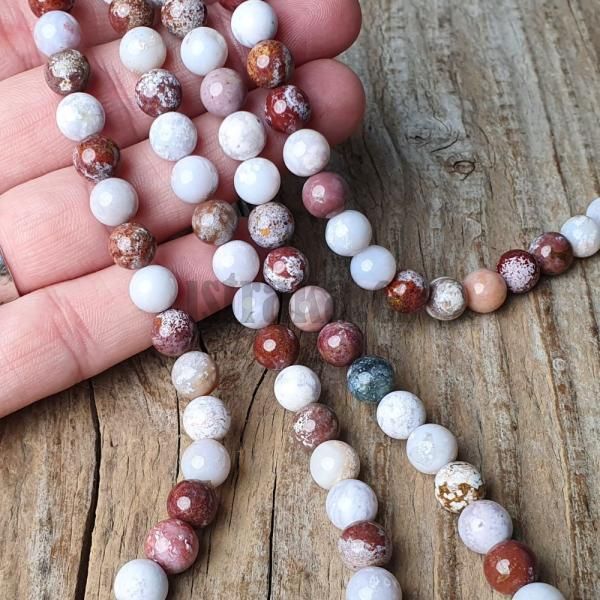 koralky-z-mineralu-achat-oceansky-hnedo-biely-8mm-leskle-gulate-hladke-strakate-farebne-