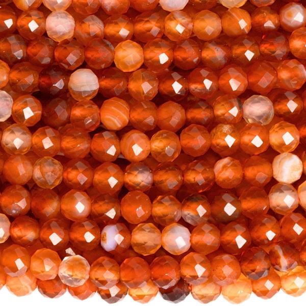 Karneol koralky 3mm brou�en� ���ra