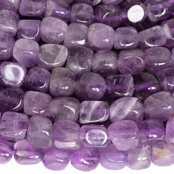 Ametystov� kor�lky 6�6 mm, tromlovan� nepravideln� kostky, ���ra