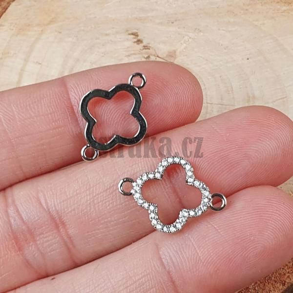 tylstek mezikus 20x14mm stbrn s blmi zirkony