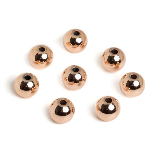 Kuli�ky kor�lky 8mm r��ov� zlato nerez 8 ks