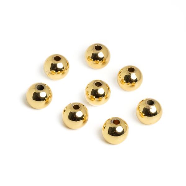Kuli�ky kor�lky 8mm zlat� nerez 8 ks