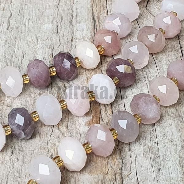 Jadeit svtlefialov korlky 6x10mm rondelky brouen plra