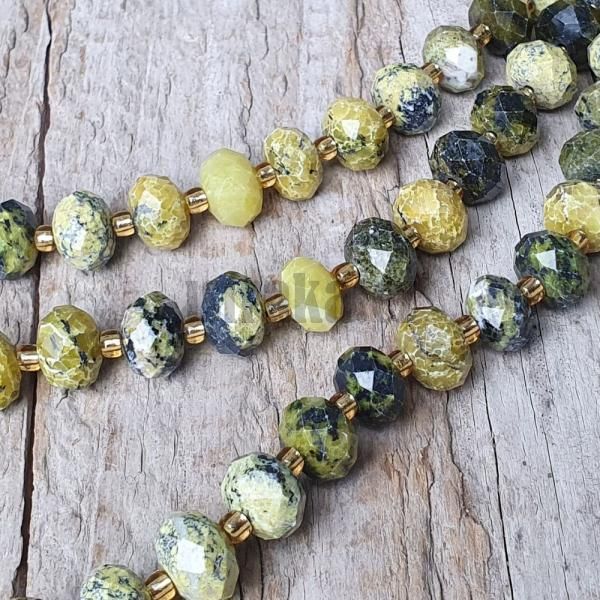 Tyrkys lut korlky 6x10mm rondelky brouen plra