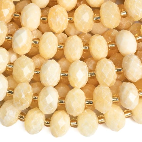 Jadeit sv�tle�lut� kor�lky 6 x 9 mm rondelky brou�en� p�l���ra