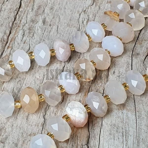 Acht Sakura korlky 6x10mm rondelky brouen plra