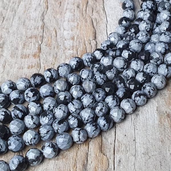 Obsidin vlokov korlky 4,5mm brouen plra