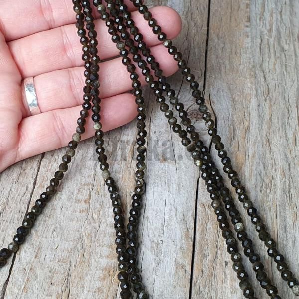 koralky-z-mineralu-obsidian-zlaty-4mm-brusene-fazetovane-gulate-tmavohnede-zlate-cierne-l