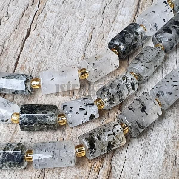 Kil s inkluzemi korlky 8x12mm vleky leskl plra