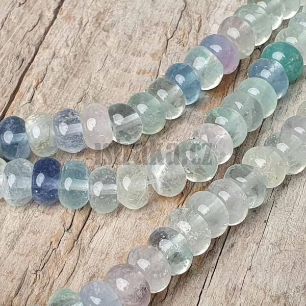 Fluorit korlky 5x8mm tun rondelky plra