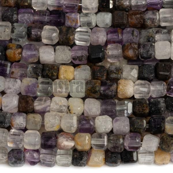 Ametyst mix barev korlky 2,5mm kostky brouen polora
