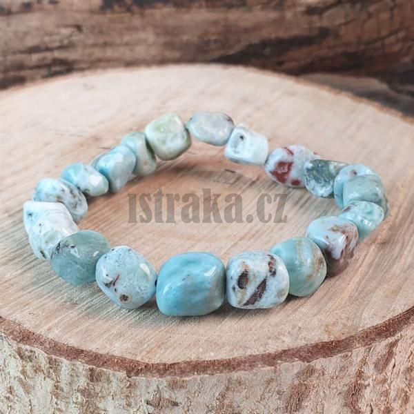 Nramek larimar 10x12mm nepravideln kostky